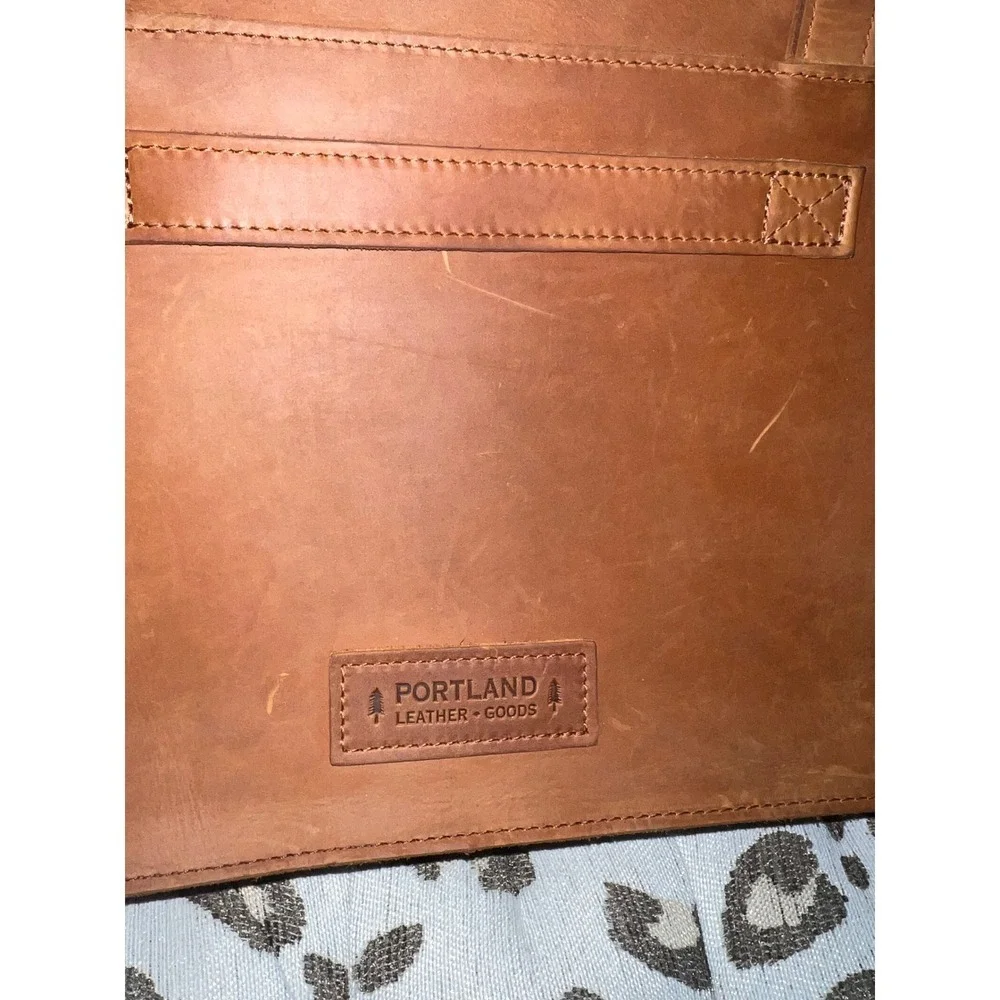 Portland Leather Goods Brown‎ Leather Satchel Briefcase Laptop Messenger Bag